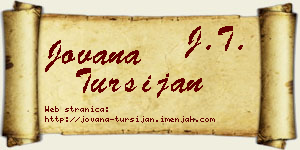 Jovana Turšijan vizit kartica